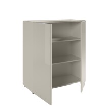 Kommode >Santorin< Glasfronten, in Kaschmir - 90x99x40cm (BxHxT)