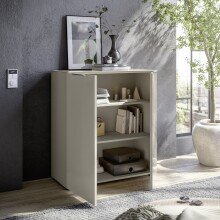 Kommode >Santorin< Glasfronten, in Kaschmir - 90x99x40cm (BxHxT)