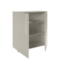 Kommode >Santorin< Glasfronten, in Kaschmir - 90x99x40cm (BxHxT)