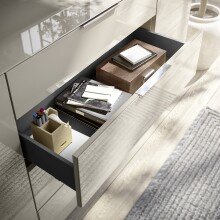 Sideboard >Santorin< Glasfronten, in Kaschmir - 135x99x40cm (BxHxT)