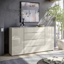 Sideboard >Santorin< Glasfronten / Kaschmir - 180x99x40cm (BxHxT)