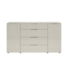Sideboard >Santorin< Glasfronten / Kaschmir - 180x99x40cm (BxHxT)