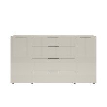 Sideboard >Santorin< Glasfronten / Kaschmir - 180x99x40cm (BxHxT)