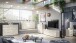 Sideboard >Santorin< Glasfronten / Kaschmir - 180x99x40cm (BxHxT)