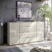 Sideboard >Santorin< Glasfronten / Kaschmir - 180x99x40cm (BxHxT)
