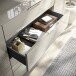 Sideboard >Santorin< Glasfronten / Kaschmir - 180x99x40cm (BxHxT)