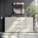 Sideboard >Santorin< Glasfronten / Kaschmir - 180x99x40cm (BxHxT)