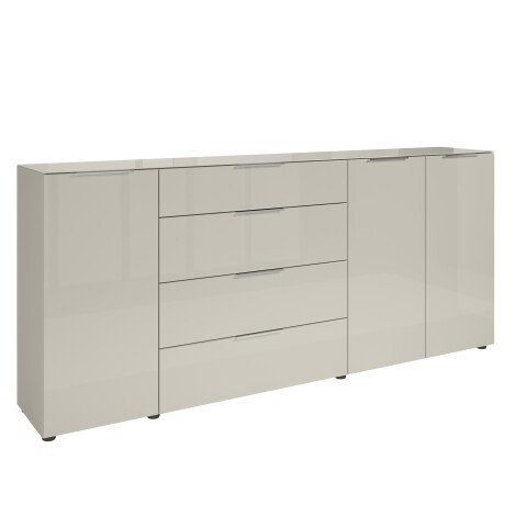 Sideboard >Santorin< Glasfronten in Kaschmir - 226x99x40cm (BxHxT)