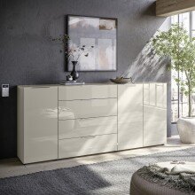 Sideboard >Santorin< Glasfronten in Kaschmir - 226x99x40cm (BxHxT)
