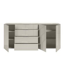 Sideboard >Santorin< Glasfronten in Kaschmir - 226x99x40cm (BxHxT)