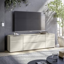 Lowboard >Santorin< Glasfronten, in Kaschmir - 180x55x40cm (BxHxT)