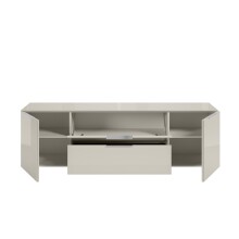 Lowboard >Santorin< Glasfronten, in Kaschmir - 180x55x40cm (BxHxT)