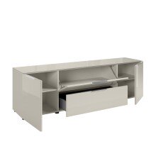 Lowboard >Santorin< Glasfronten, in Kaschmir - 180x55x40cm (BxHxT)