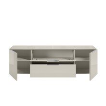 Lowboard >Santorin< Glasfronten, in Kaschmir - 180x55x40cm (BxHxT)