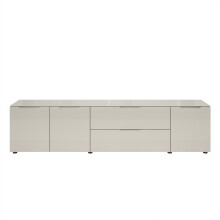 Lowboard >Santorin< Glasfronten in Kaschmir - 226x55x40cm (BxHxT)