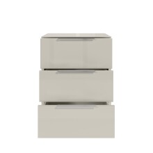 Nachtkommode >Santorin< Glasfronten in Kaschmir - 45x61x40cm (BxHxT)