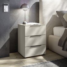 Nachtkommode >Santorin< Glasfronten in Kaschmir -...