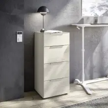 Hochkommode >Santorin< Glasfronten in Kaschmir -...
