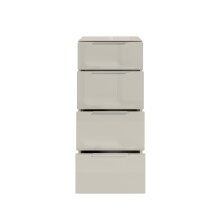 Hochkommode >Santorin< Glasfronten in Kaschmir - 45x99x40cm (BxHxT)