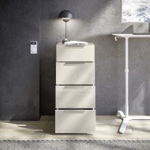 Hochkommode >Santorin< Glasfronten in Kaschmir - 45x99x40cm (BxHxT)