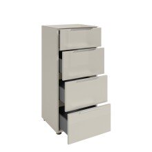 Hochkommode >Santorin< Glasfronten in Kaschmir - 45x99x40cm (BxHxT)