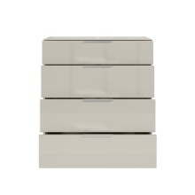 Schubkastenkommode >Santorin< Glasfronten in Kaschmir - 90x99x40cm (BxHxT)