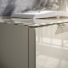 Schubkastenkommode >Santorin< Glasfronten in Kaschmir - 90x99x40cm (BxHxT)