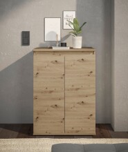 Kommode >Brest< 2 Türen, in Artisan Dekor - 60x84x35cm (BxHxT)
