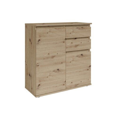 Kommode >Brest< 2 Türen, 2 Schübe, Artisan Dekor - 60x84x35cm (BxHxT)