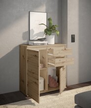 Kommode >Brest< 2 Türen, 2 Schübe, Artisan Dekor - 60x84x35cm (BxHxT)