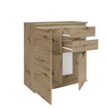 Kommode >Brest< 2 Türen, 2 Schübe, Artisan Dekor - 60x84x35cm (BxHxT)