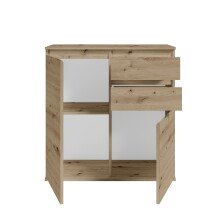 Kommode >Brest< 2 Türen, 2 Schübe, Artisan Dekor - 60x84x35cm (BxHxT)