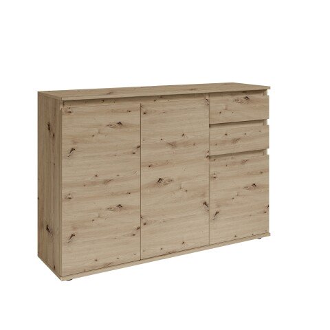 Sideboard >Brest< 3 Türen, 2 Schübe, in Artisan Dekor - 119x84x35cm (BxHxT)