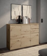 Sideboard >Brest< 3 Türen, 2 Schübe, in Artisan Dekor - 119x84x35cm (BxHxT)