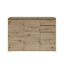 Sideboard >Brest< 3 Türen, 2 Schübe, in Artisan Dekor - 119x84x35cm (BxHxT)