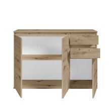 Sideboard >Brest< 3 Türen, 2 Schübe, in Artisan Dekor - 119x84x35cm (BxHxT)