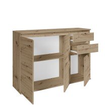 Sideboard >Brest< 3 Türen, 2 Schübe, in Artisan Dekor - 119x84x35cm (BxHxT)