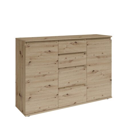 Sideboard >Brest< 2 Türen, 4 Schübe, in Artisan Dekor - 119x84x35cm (BxHxT)