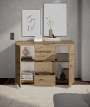 Sideboard >Brest< 2 Türen, 4 Schübe, in Artisan Dekor - 119x84x35cm (BxHxT)