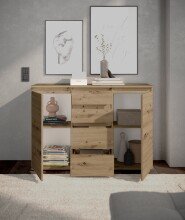 Sideboard >Brest< 2 Türen, 4 Schübe, in Artisan Dekor - 119x84x35cm (BxHxT)