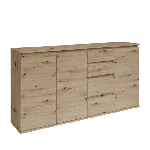 Sideboard >Brest< 3 Türen, 4 Schübe, Artisan Dekor - 160x84x35cm (BxHxT)