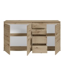 Sideboard >Brest< 3 Türen, 4 Schübe, Artisan Dekor - 160x84x35cm (BxHxT)