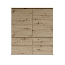 Highboard >Brest< 2 Türen, 4 Schübe, Artisan Dekor - 116x130x35cm (BxHxT)