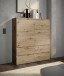 Highboard >Brest< 2 Türen, 4 Schübe, Artisan Dekor - 116x130x35cm (BxHxT)