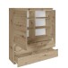 Highboard >Brest< 2 Türen, 4 Schübe, Artisan Dekor - 116x130x35cm (BxHxT)