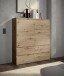 Highboard >Brest< 2 Türen, 4 Schübe, Artisan Dekor - 116x130x35cm (BxHxT)
