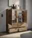 Highboard >Brest< 2 Türen, 4 Schübe, Artisan Dekor - 116x130x35cm (BxHxT)