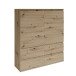 Highboard >Brest< 2 Türen, 4 Schübe, Artisan Dekor - 116x130x35cm (BxHxT)