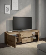 Lowboard >Brest< 2 Türen, 2 Schübe, in Artisan Dekor - 180x50x38cm (BxHxT)