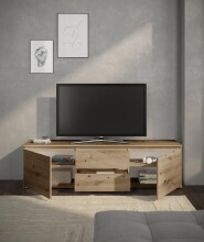 Lowboard >Brest< 2 Türen, 2 Schübe, in Artisan Dekor - 180x50x38cm (BxHxT)